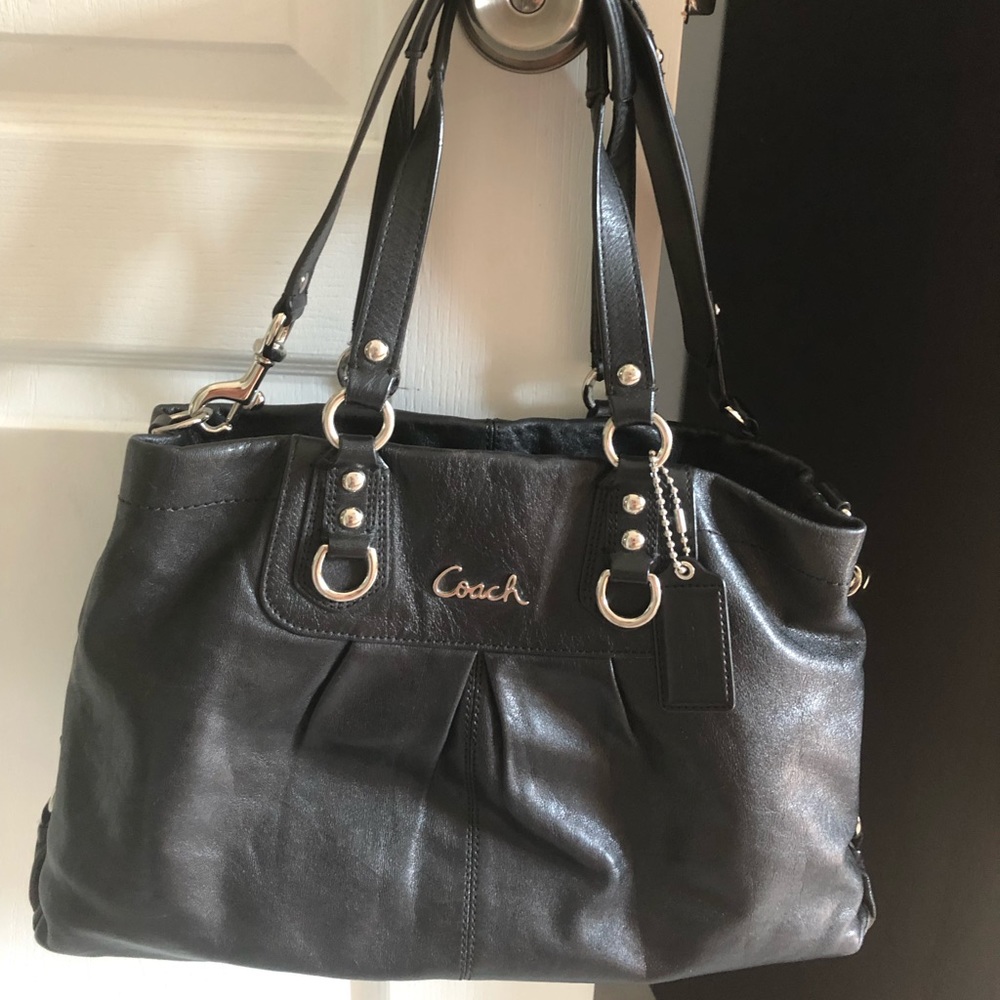 Coach black leather purse
